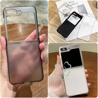 SAMSUNG 超薄硬質 PC 透明啞光透明黑色翻蓋手機殼三星 Galaxy Z Flip 5 Z Flip 6 Z F