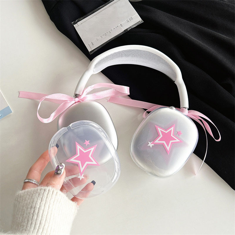 韓國粉色漸變星保護套 Apple Airpods Max 耳機套透明軟矽膠耳機適用於 Airpods Max