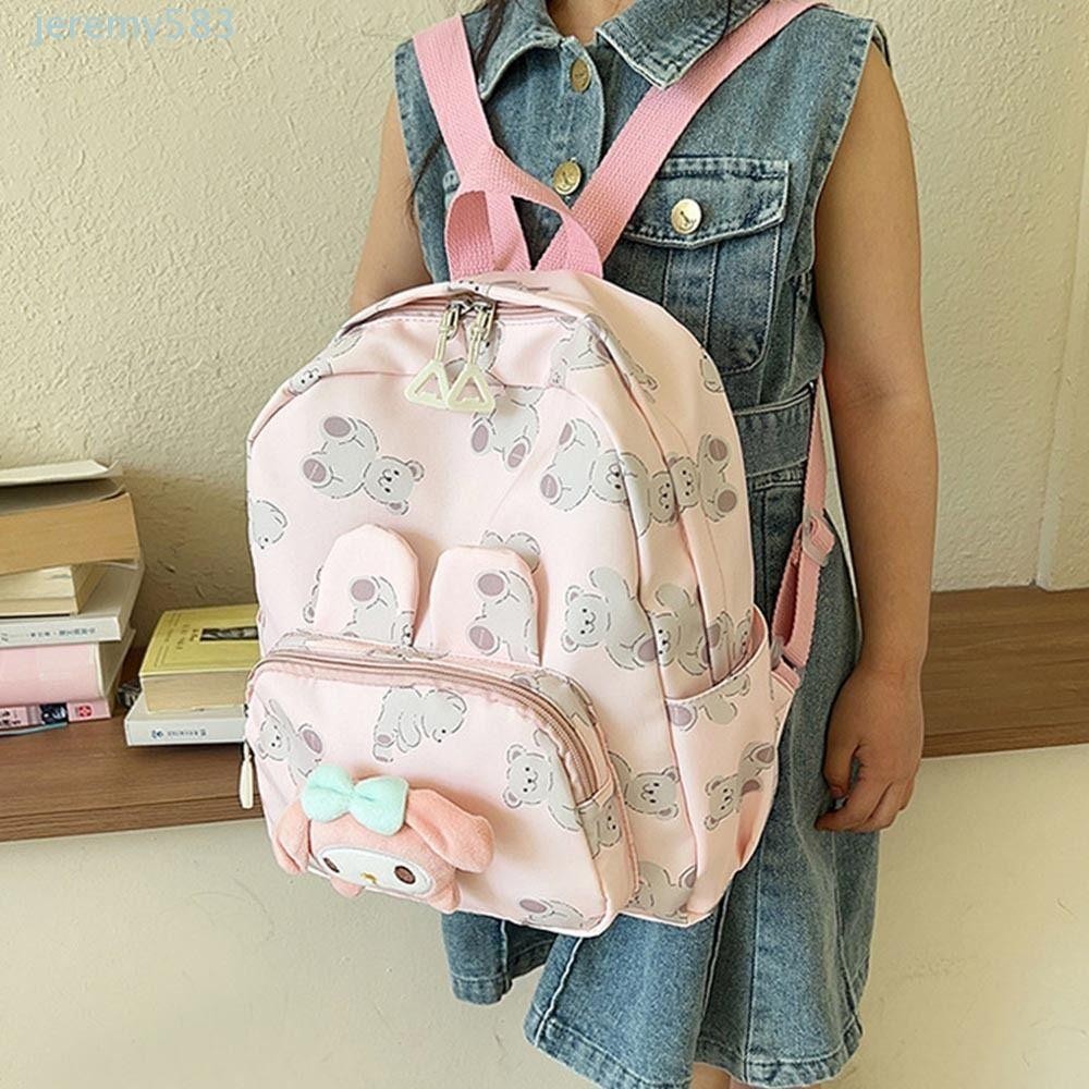 JEREMY兒童書包,凱蒂貓帕恰科卡通KuromiMelody背包,韓版風格大容量肉桂可愛單肩包