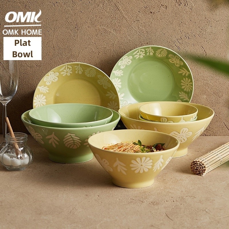 Omk 日式沙拉碗米飯玩湯碗意大利面盤烤盤湯盤魚盤