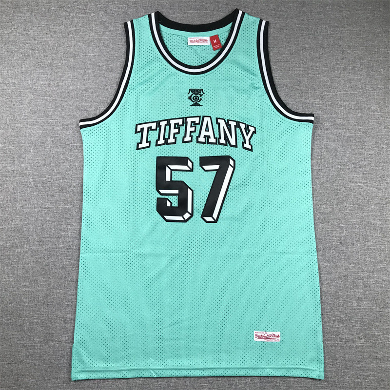 NCAA大學 蒂芙尼藍色 57號 運動籃球背心 網眼 籃球刺繡球衣 WMYE