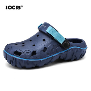 Socrs 2024男士涼鞋夏裝防滑沙灘潮流休閒涼鞋透氣厚底高品質破洞鞋大碼46 47