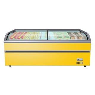 ✨️【訂金】冰櫃 商用大容量組合島櫃 商超冷凍展櫃 弧形玻璃門臥式展示 不銹鋼冰箱雙溫 冷凍冰櫃