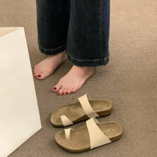 【24h發貨】韓版厚底勃肯拖鞋女2025夏季新款復古外穿羅馬一字涼拖鞋懶人一腳蹬涼鞋女