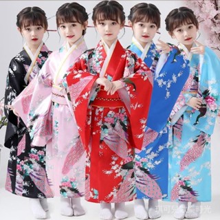 【現貨熱賣】兒童 日本 和服 日式 浴衣 長袍 童裝 萬聖節元旦日係浴衣小童中大童衣服舞臺演出服裝