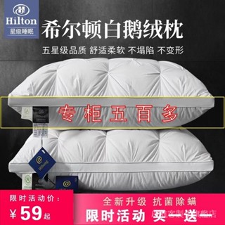 💎臺灣出貨💎 【一週內1100+人拚單】希爾頓五星級酒店專用羽絨枕頭95白鵝絨枕芯護頸椎防蟎傢用一對裝 限時特賣A97-