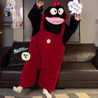 醜魚睡衣 醜魚 漢頓睡衣 漢頓小丑魚連身睡衣女珊瑚絨秋冬季卡通搞怪情侶男睡袍保暖家居服