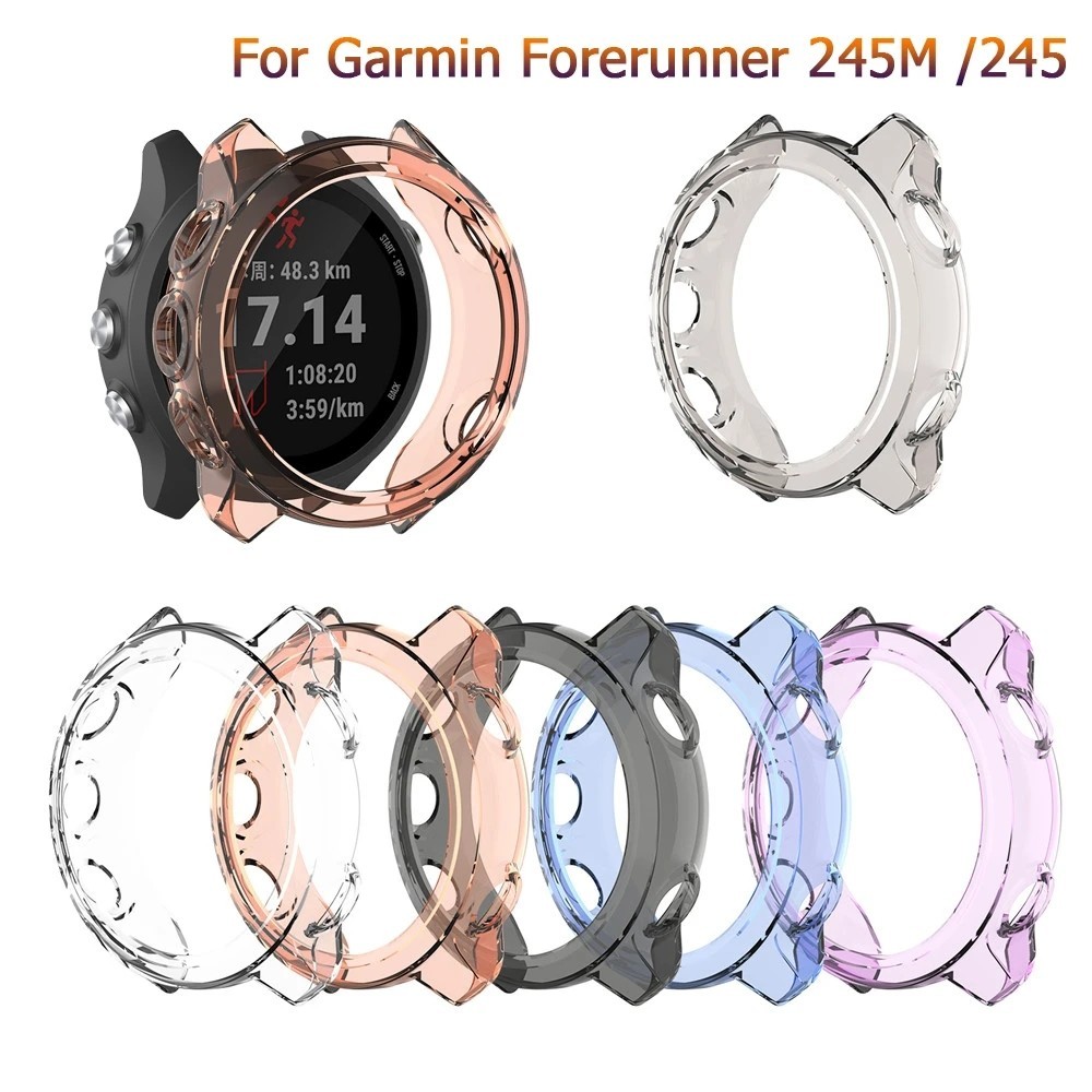 Garmin Forerunner 245M /245 經典軟 TPU 錶殼手鍊保護錶殼透明防震屏幕保護膜
