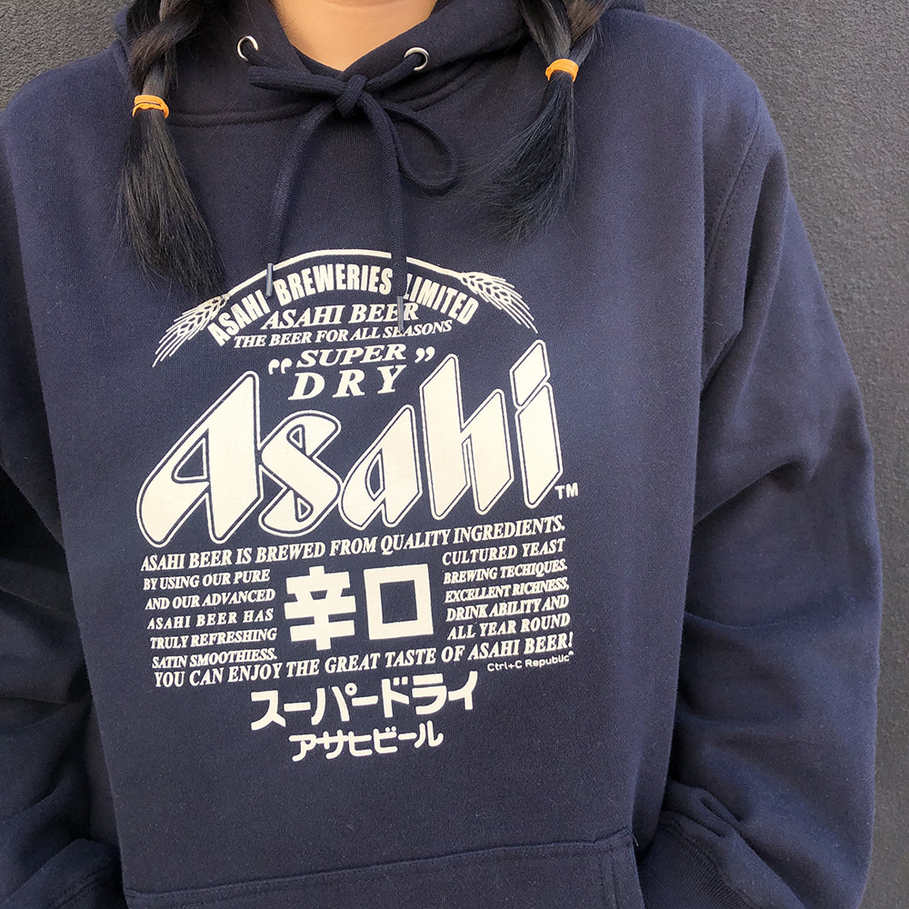 【現貨】 Asahi 朝日啤酒印花大學T帽衫百搭潮流男女同款上衣長袖