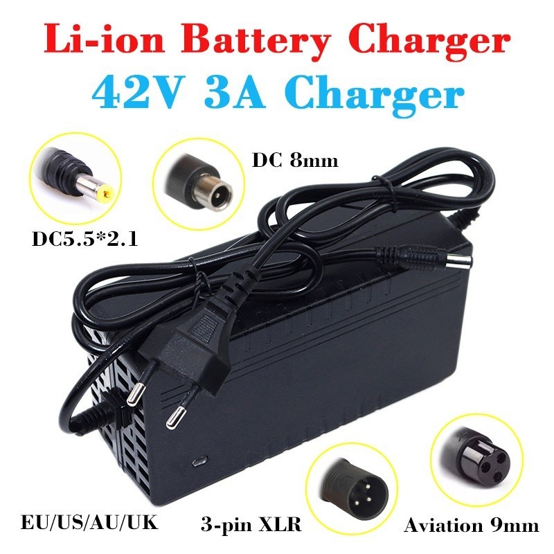 42v 3A 鋰電池智能充電器 AC110-220V 適用於 10S 36V 10Ah 20Ah 30Ah M365 踏