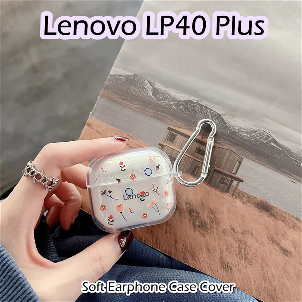 LENOVO [Case Home] 適用於聯想 LP40 Plus Case 趣味卡通圖案軟矽膠耳機套外殼保護套