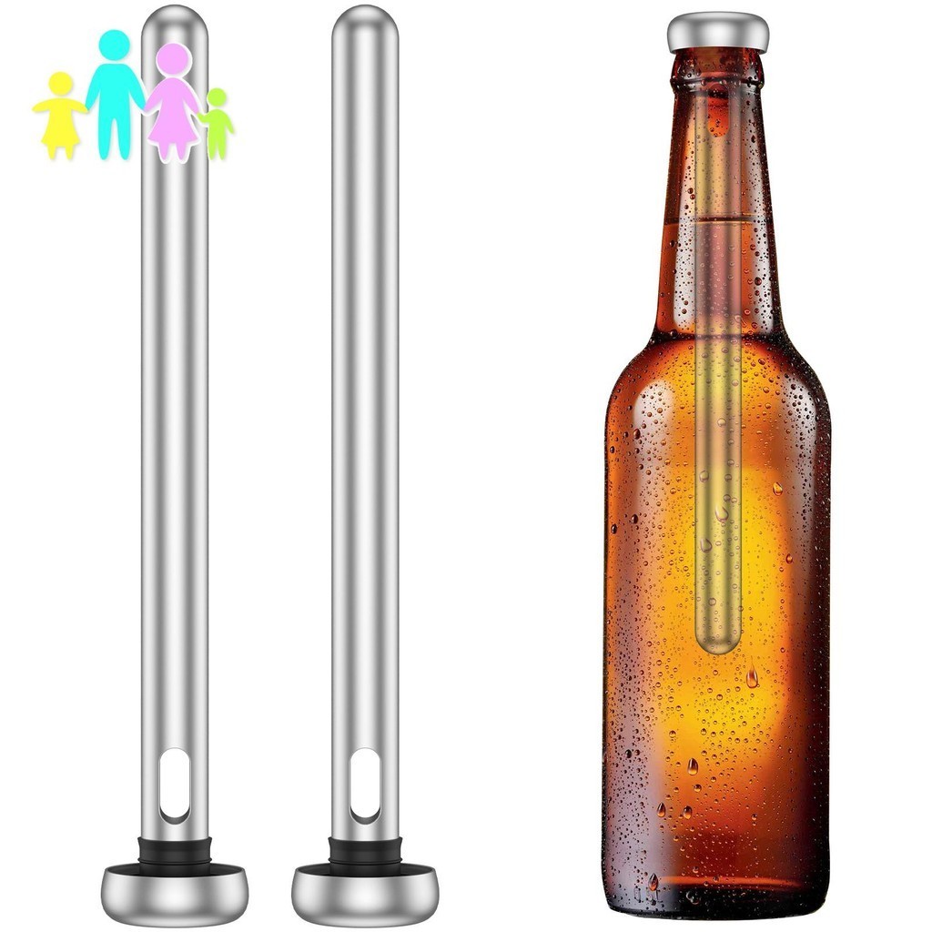 2 件裝啤酒冷卻棒不銹鋼啤酒冷卻棒 8.46 英寸飲料冷卻棒可重複使用的葡萄酒冷凍棒耐用冷卻冷卻器 SHOPTKC707