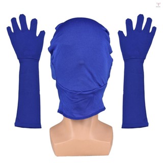 藍色色度鍵面罩手套色度鍵罩手套隱形效果背景色度鍵控藍色手套面罩藍屏攝影照片視頻
