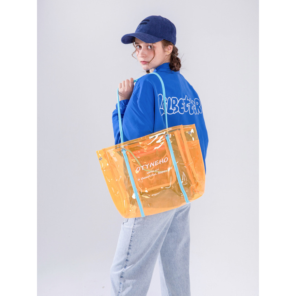 夏季透明包包女包2024新款PVC果凍包大容量斜背包托特包沙灘包