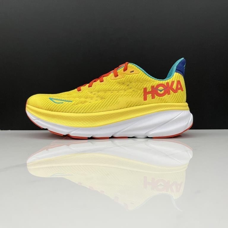 2023新款 Hoka One One Clifton 9黃紅緩震鞋