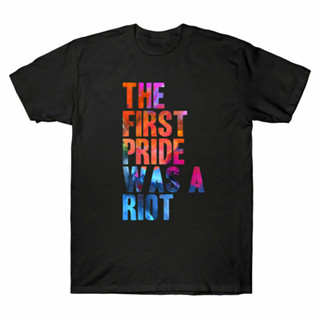 是襯衫黑色 T 恤 First 男式襯衫 Riot 棉質酷上衣 Pride A Design T The
