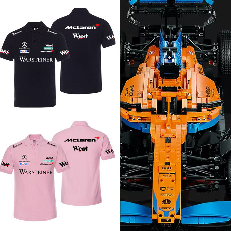 F1賽車服短袖T恤男POLO衫翻領短袖適用於威廉姆斯賓士邁凱輪車隊