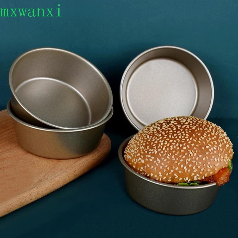 MXWANXI漢堡模具,4英寸DIY麵包模具,烤盤不粘底部碳鋼蛋糕烤盤首頁