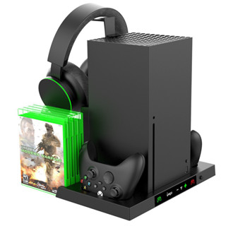、Xbox Series X遊戲主機多功能散熱底座智能充電器耳機掛架卡收納