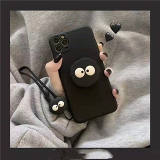 附送同款支架+掛繩 華碩 Asus Zenfone 12 Ultra 手機殼 黑色煤球 日系動漫 簡約 卡通 矽膠 殼社