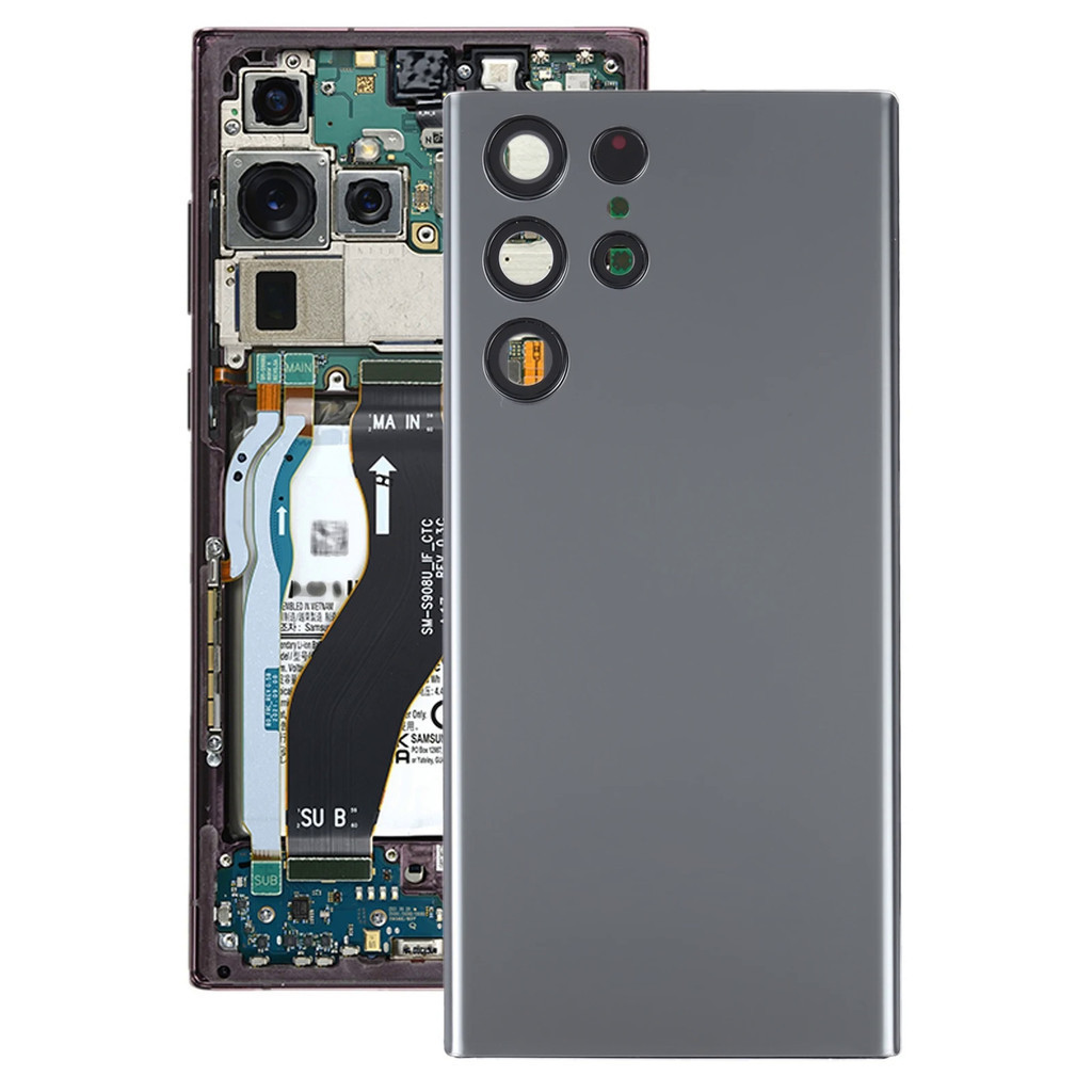 SAMSUNG 適用於三星 Galaxy S22 Ultra 5G SM-S908B 電池後蓋帶相機鏡頭蓋