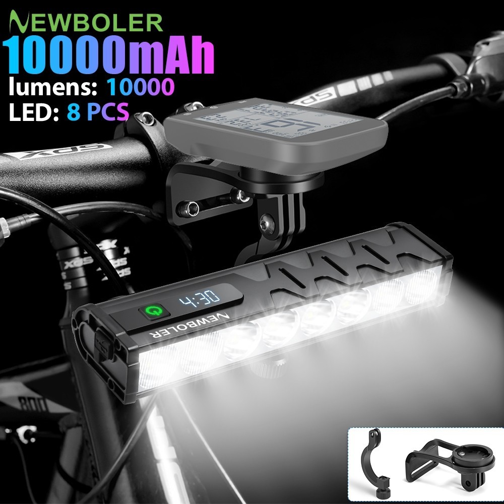 Newboler 10000 流明自行車燈升降頭燈 1000mAh Type-C 可充電自行車燈防水超亮騎行前手電筒 8