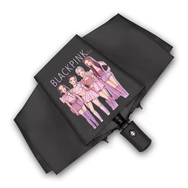 【Rayitrs】BLACKPINK團 lisa周邊應援ins韓版男女黑膠碰擊布黑膠簡約晴雨傘 學校周邊 送朋友禮物