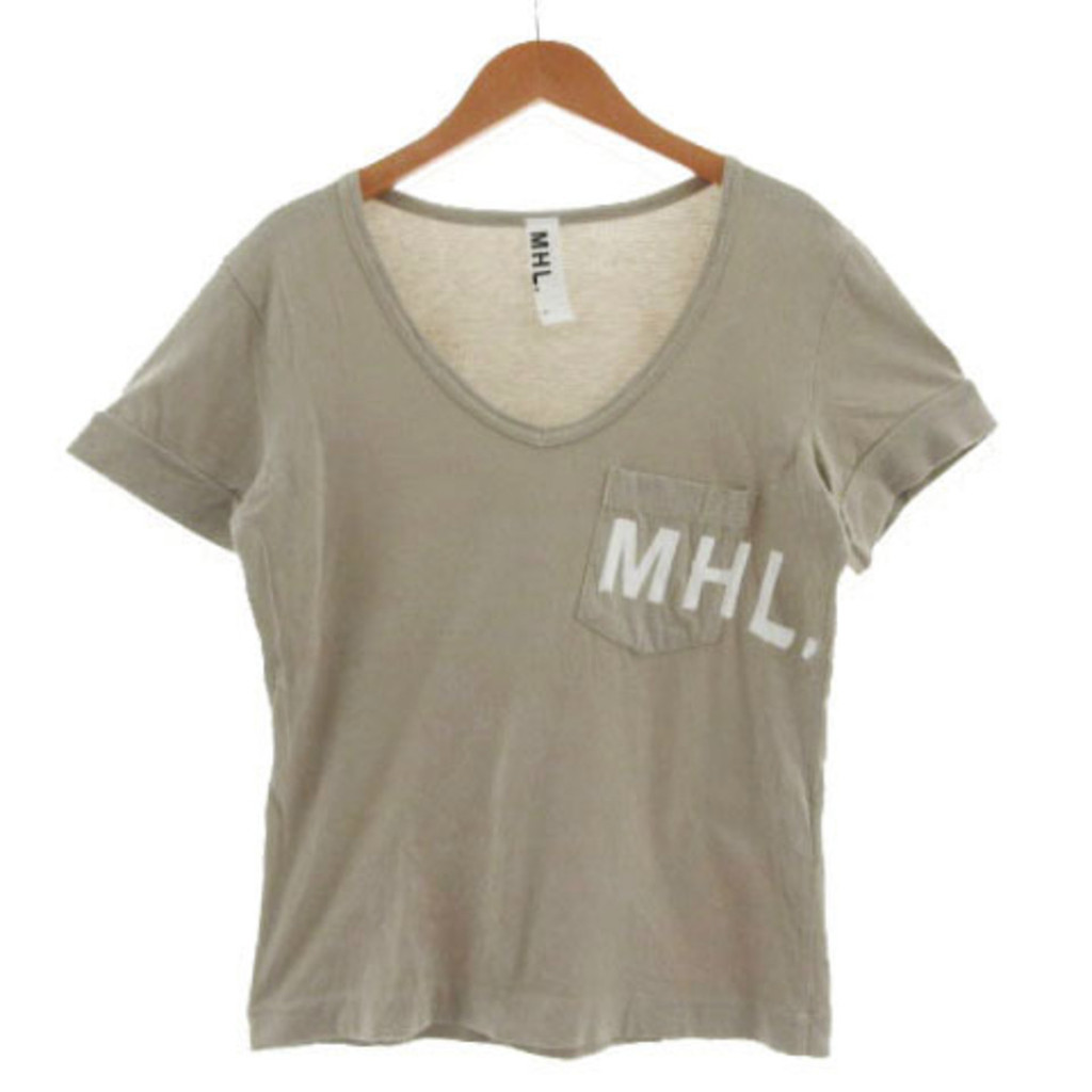 MHL. MARGARET HOWELL AILET恤 襯衫灰色 徽標打印 日本直送 二手