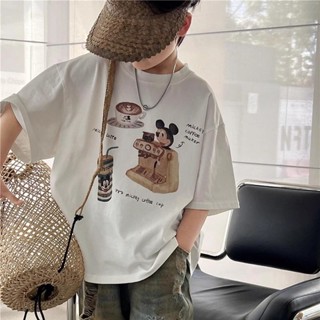 兒童短袖T恤夏季男童純棉體恤卡通電腦印花洋氣上衣