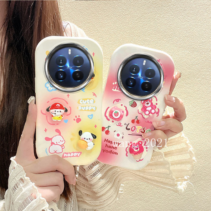 Realme 12+ 12 Pro + Realme12 Pro+ 5G 新可愛卡通 3D 娃娃手機殼防震矽膠軟背蓋