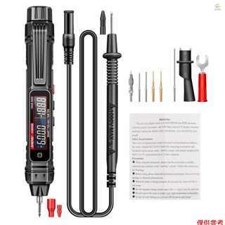 （有頻道）ANENG 筆式萬用表電工新款感應測電筆全智能防燒高精度數字萬能表 A3005B，高配 黑色 不帶電池出貨