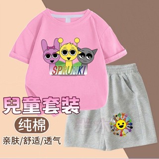 ✨臺灣出貨 節奏盒子 Sprunki 音樂盒子 節奏盒子兒童套裝 節奏盒子衣服 兒童套裝 兒童夏裝 純棉上衣 短袖 短褲