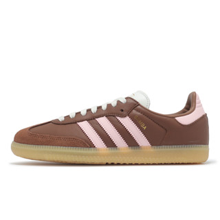 adidas 休閒鞋 Samba OG W 女鞋 棕 粉 復古 膠底 麂皮 德訓鞋 愛迪達 [ACS] JS4092
