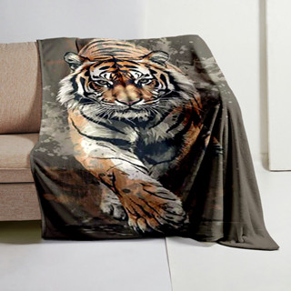 Tiger Blanket 毛絨毛毯柔軟舒適保暖輕便毛毯適合沙發床