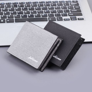男士帆布錢包男款加厚短版錢夾大容量現金皮夾男式Wallet men3.27tw