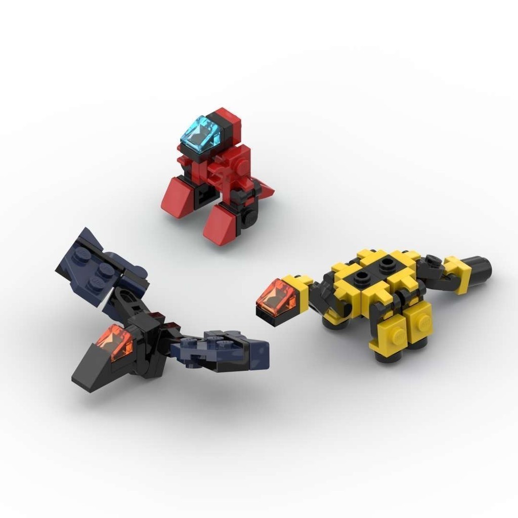 小型機甲外骨骼變形合體機器人恐龍戰隊兼容樂高拼裝積木玩具 QFGA