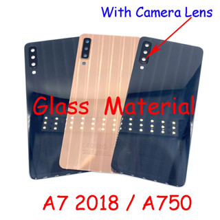 SAMSUNG Aaaa 優質玻璃材料適用於三星 Galaxy A7 2018 A750 背面電池蓋,帶相機鏡頭外殼維修
