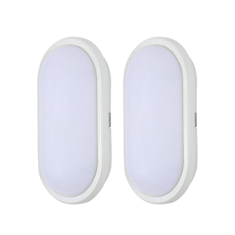 防水led吸頂燈橢圓形白色15w白色6000k 220V 2pcs IP54防水適用於浴室臥室餐廳客廳