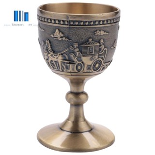 古典金屬酒杯手工小高腳杯家用銅酒杯雕刻圖案