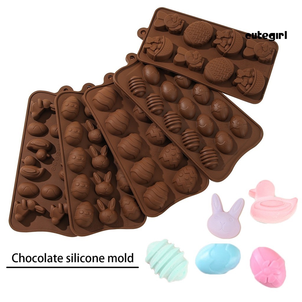 【熊熊家居】復活節巧克力矽膠模具食品級卡通小彩蛋糖果蛋糕烘焙工具
