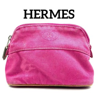 HERMES 愛馬仕 小包包 帆布 粉紅色 mercari 日本直送 二手