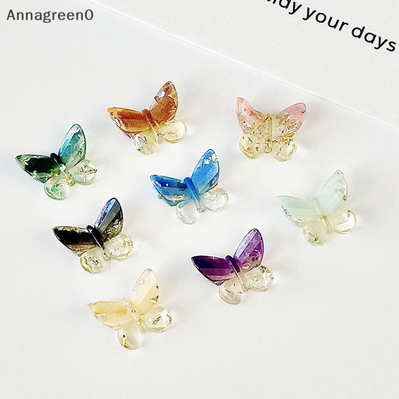 Anna 50 件 3D 蝴蝶夜光美甲魅力飾品美甲裝飾部件,適用於 DIY 美甲美甲漸變色配件 EN