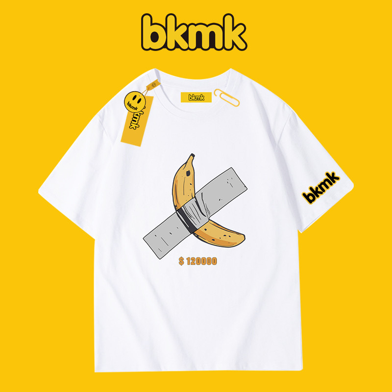 bkmk潮牌禁止蕉綠T恤憶美式創意香蕉圖案短袖夏季新款ins純棉體恤415