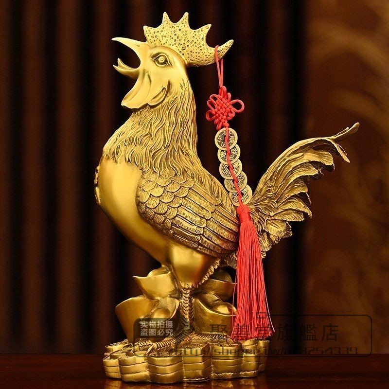 【聚善堂】銅公雞擺件純銅福雞工藝品家居裝飾品桌面金雞擺設生肖新款高檔