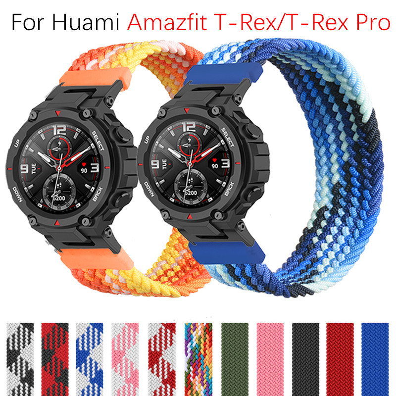 尼龍彈力編織單圈束帶適用於Amazfit T-Rex / T-Rex Pro手環智能手錶配件