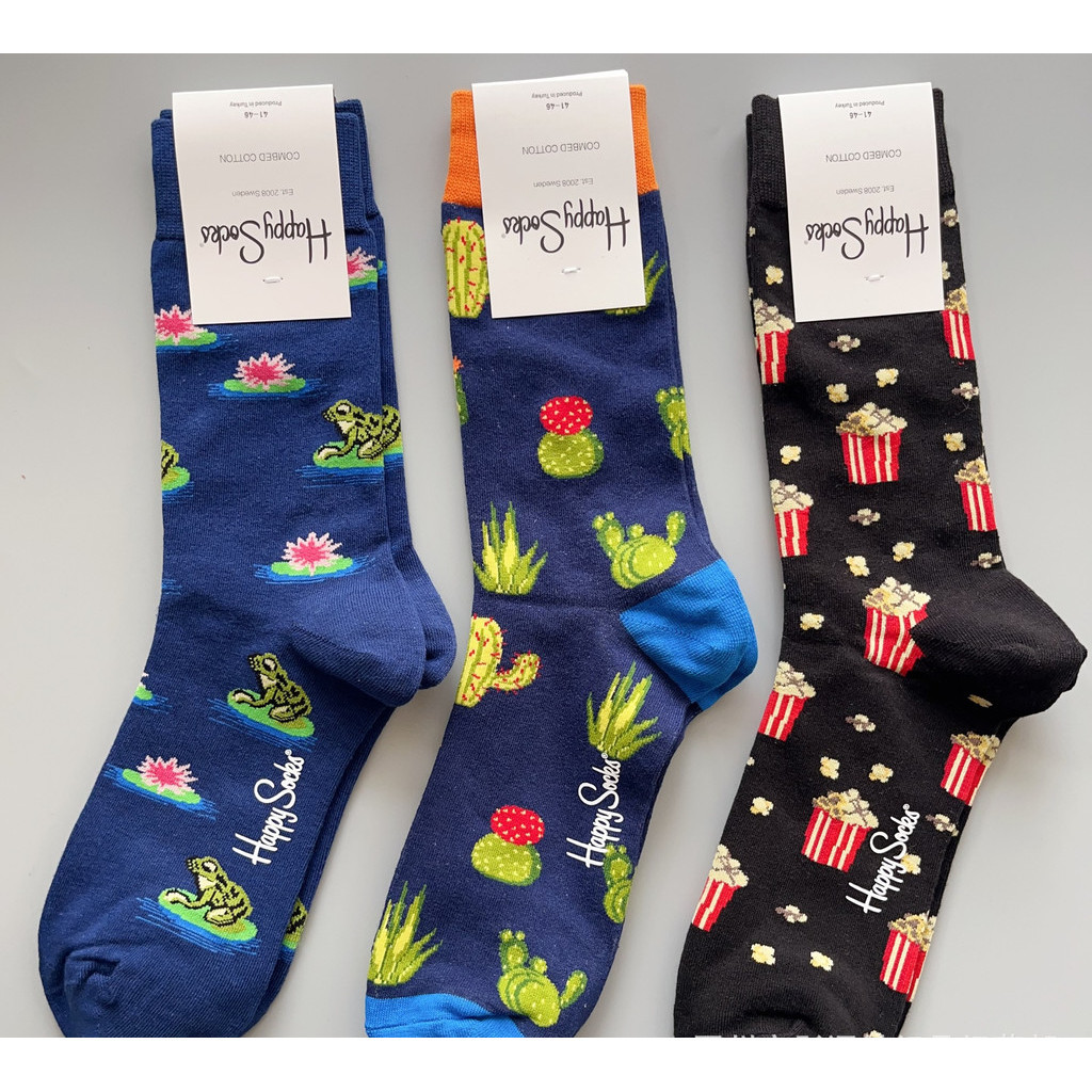 新款happy socks男襪中筒四季個性嗨皮男襪男士街頭百搭歐美潮襪