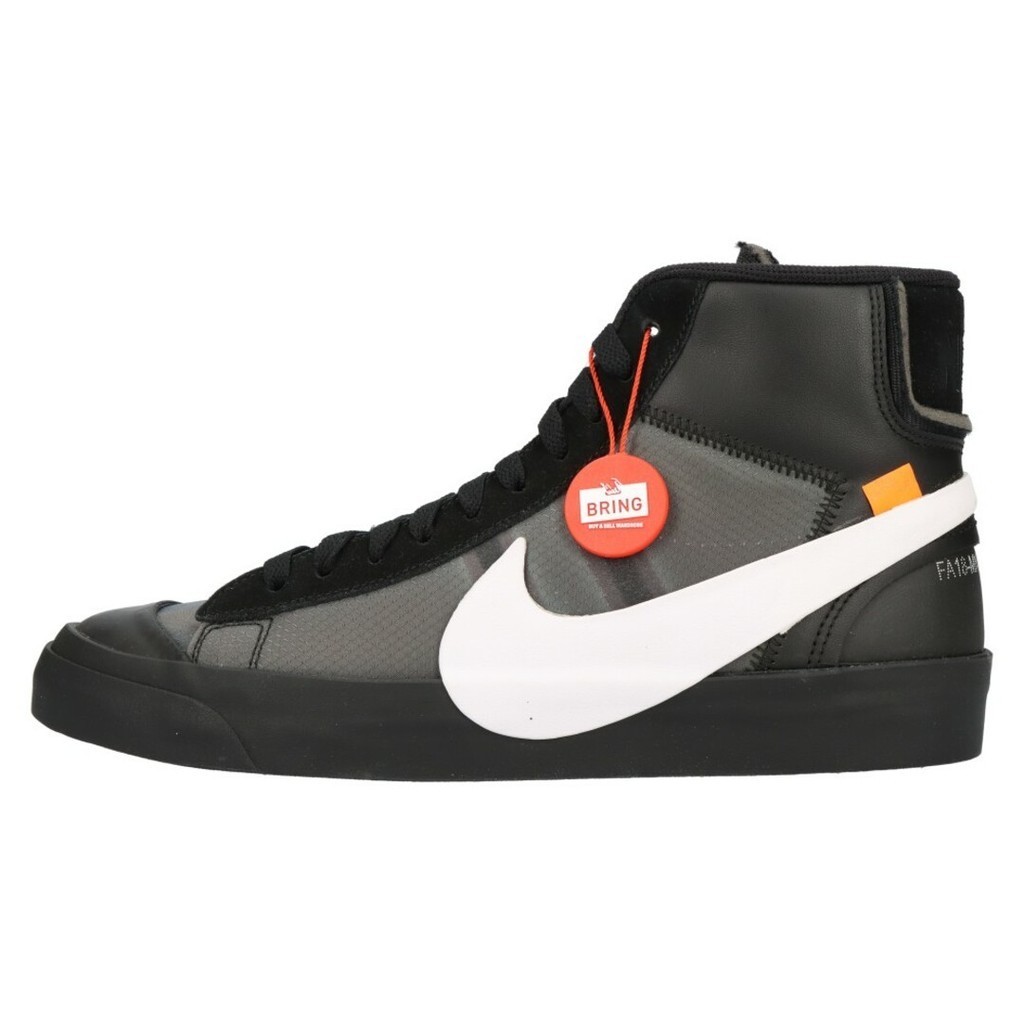 NIKE 耐吉鞋子 球鞋 休閒鞋BLAZER Off-White聯名10黑色 皮革 Mid 26.5cm 日本直送 二手