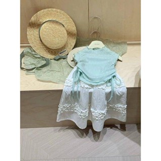 【🧸YOU JIAN 】2024新款 韓國2024新款 韓版童裝 女童夏季抽繩 背心上衣 百搭白色 半身裙套裝寶寶