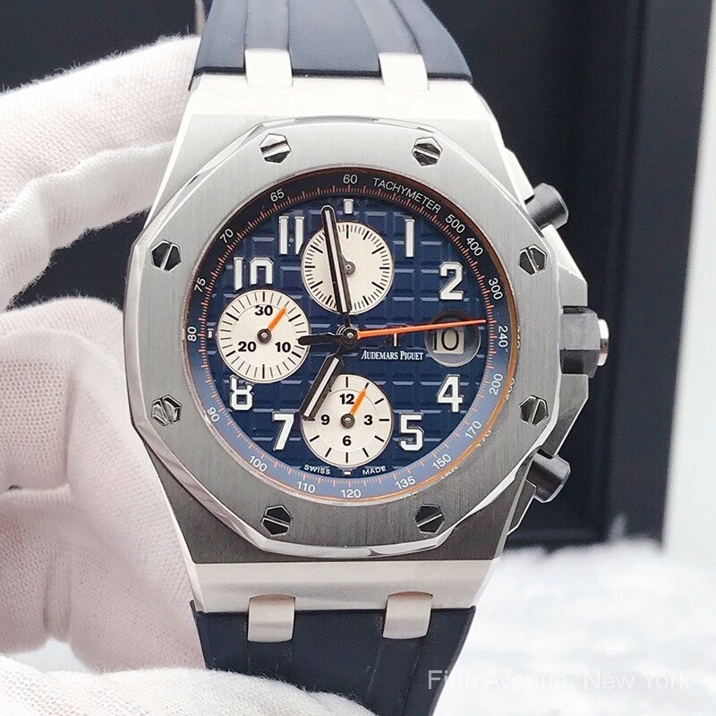 AP 皇家橡樹離岸型系列精鋼自動機械42mm日期計時功能男士腕錶