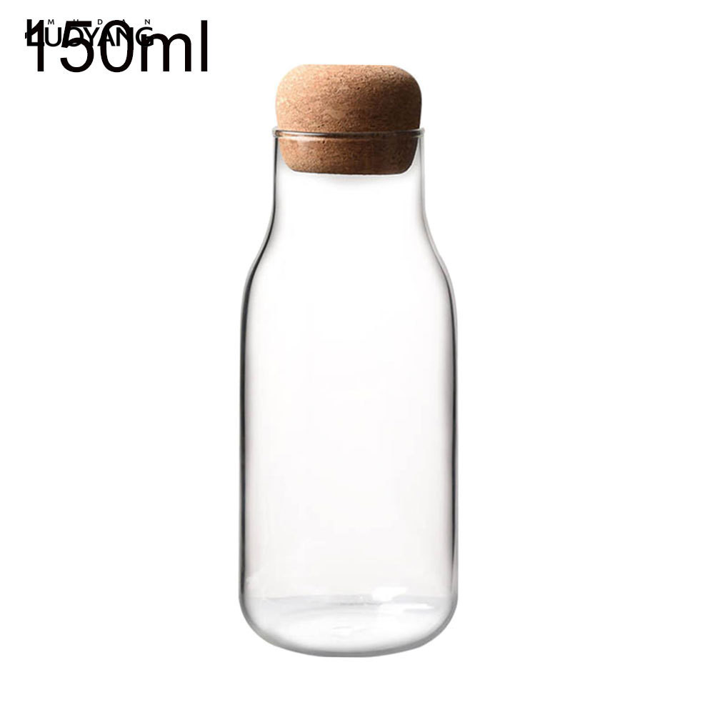 洛陽牡丹 日式軟木塞玻璃瓶 耐熱牛奶果汁咖啡瓶 儲物罐 密封罐